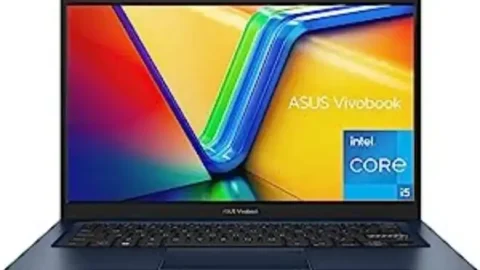 ASUS 2023 Vivobook 14 Laptop, 14” FHD (1920 x 1080) Display, Intel Core i5-1235U CPU, Intel Iris Xᵉ Graphics, 8GB RAM, 256GB SSD, Windows 11 Home, Quiet Blue, F1404ZA-AS51